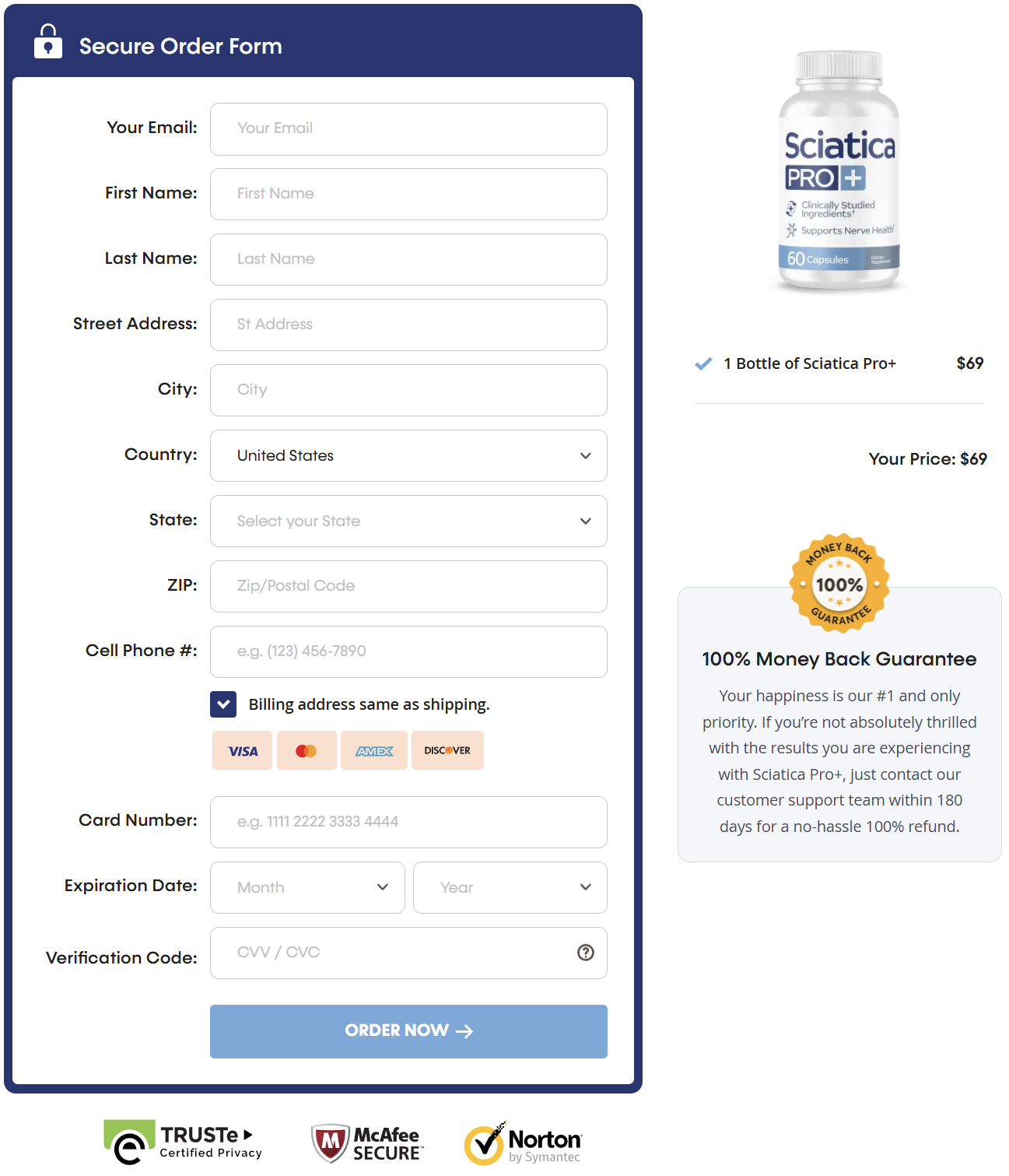 Sciatica Pro checkout